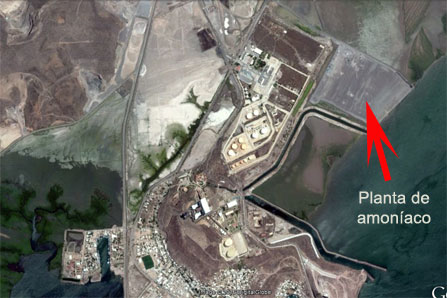 Anhydrous ammonia plant satellite view